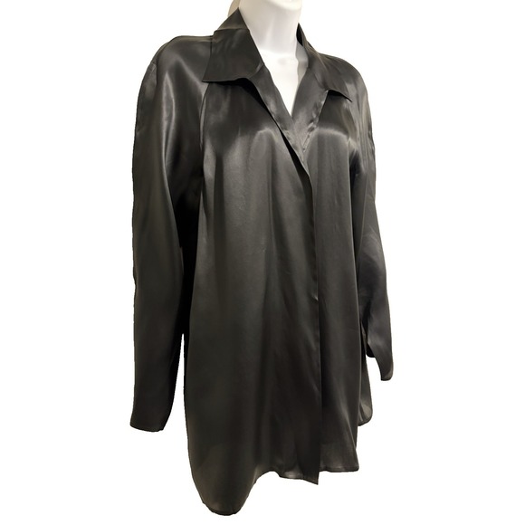 Talbots Tops - Talbots Pure Silk Black Satin Jacket~Sz 6~Cocktails Minimalist Country Club